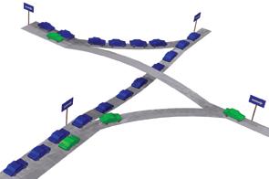 Highway two-lane intersection
